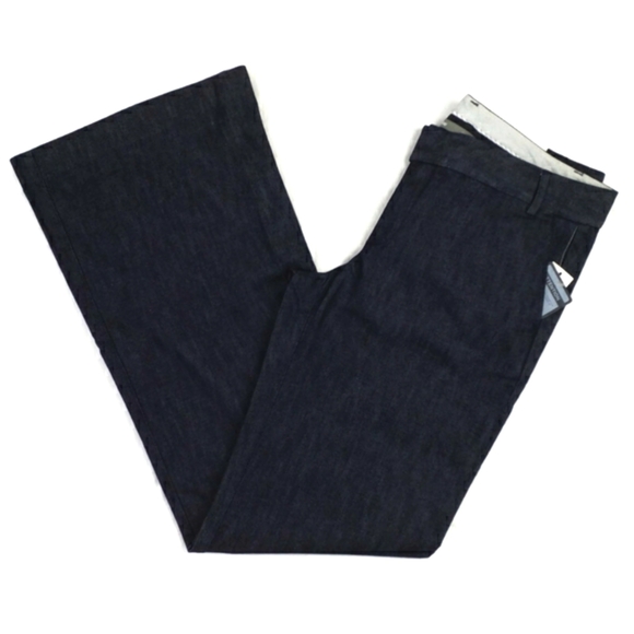 GAP Dark Blue Wash Low Rise Straight Flare Leg Denim Trouser Jeans Womens 8L NWT - Picture 5 of 15